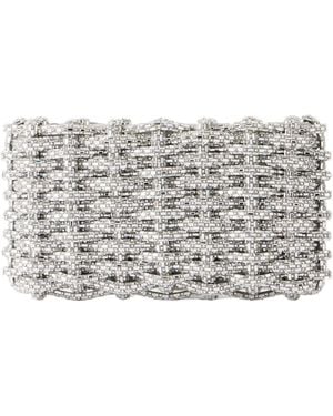 Jonathan Simkhai Morgan Woven Clutch Bag - Gray
