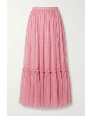 Gucci Printed Silk Chiffon Maxi Dress - Pink