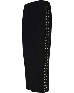 Michael Kors Logo Plaque Midi Skirt - Black