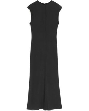 Ami Paris Raw-Edge Sleeveless Long Dress - Black