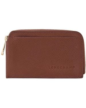 Longchamp Zip-Around Leather Wallet - Brown