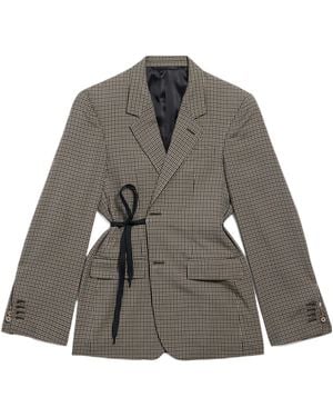 Balenciaga Wrap Tailored Jacket - Grey