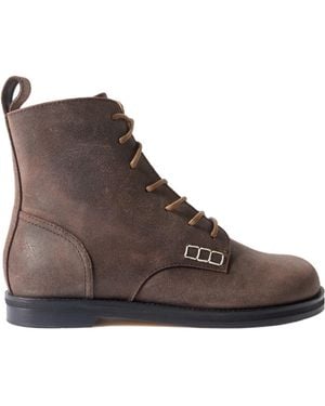 JW Anderson Loafer Suede Ankle Boots - Brown