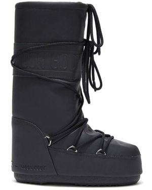 Moon Boot Icon Lace-Up Snow Boots - Black