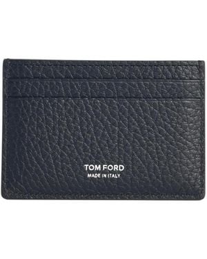 Tom Ford Logo Printed Card Holder - Blue