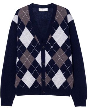 DUNST Long-Sleeve Knit Cardigan - Blue