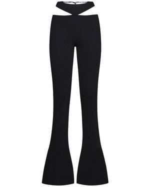 The Attico The Remi Cut Out Flared Trousers - Black