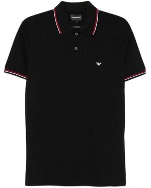 Emporio Armani Tipped-Collar Polo Shirt - Black