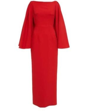 Emilia Wickstead Niesha Crêpe Midi Dress - Red
