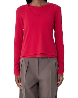 The Row Layered Cotton T-Shirt - Pink
