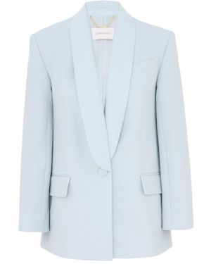 Zimmermann Lapel Long-Sleeved Suit Jacket - Blue