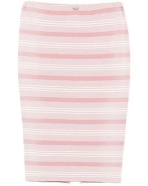 Prada Striped Jersey Knitted Skirt - Pink