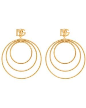 Dolce & Gabbana Dg Logo Charm Clip-On Earrings - Metallic