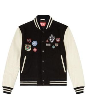 DIESEL L-Arry-Patch Leather Jacket - Black