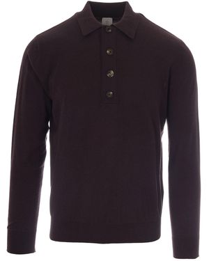 Eleventy Long-Sleeved Polo Shirt - Blue
