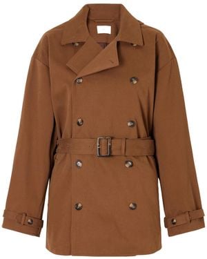 Doen Belted Cotton-Blend Trench Coat - Brown