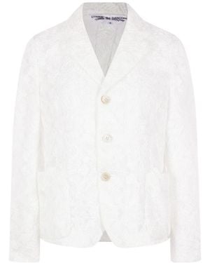 Comme des Garçons Lapel Long-Sleeved Suit Jacket - White