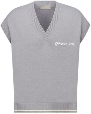 Dior Logo Wool Vest - Grey