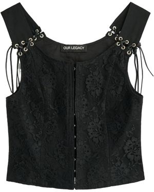 Our Legacy Tough Lace-Up Gilet Jacket - Black
