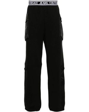Versace Jeans Couture Logo-Waistband Cotton Track Trousers - Black