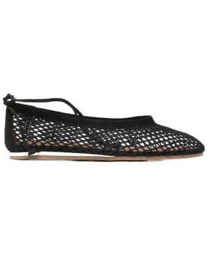 forte_forte Net-Detail Ballet Flats - Black