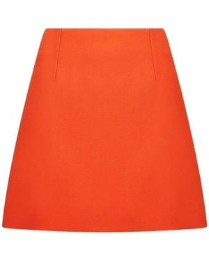 Dior Christian Zip Detailed Mini Skirt - Orange