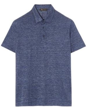 Loro Piana Jersey Linen Polo Shirt - Blue