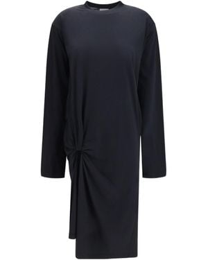 Balenciaga Twisted-Knot Jersey Dress - Blue