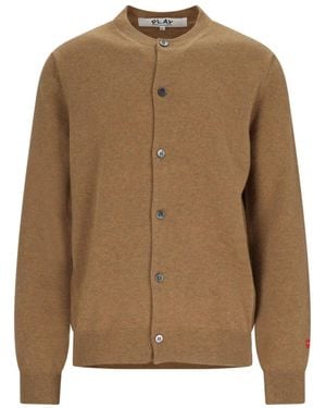 COMME DES GARÇONS PLAY Comme Des Garçons Play Heart Patch Buttoned Cardigan - Brown