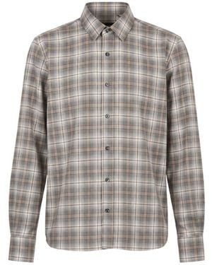 Peserico Long-Sleeved Plaid Shirt - Gray