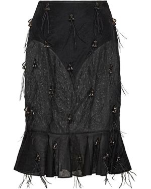 GIUSEPPE DI MORABITO Beaded Flounce Skirt - Black