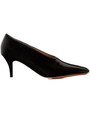 Stella McCartney Square-Toe Patent Kitten Heels - Black