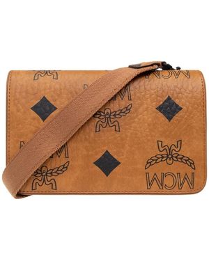 MCM Press Buckle Single Shoulder Bag - Brown