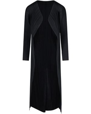 Pleats Please Issey Miyake Pleats Please Issey Miyake Pleated Longline Coat - Black