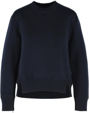 Sacai Crew-Neck Knit Top - Blue