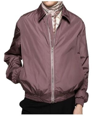 Acne Studios Logo-Print Zip-Up Lightweigt Jacket - Purple