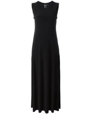 Norma Kamali Sleeveless Velvet Long Dress - Black