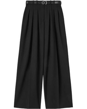 Jil Sander Belted Pleated Pants - Black