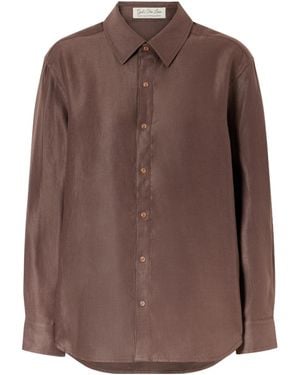 God's True Cashmere Cocoa Linen Shirt - Brown