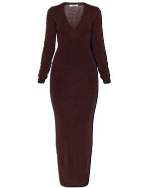 Entire studios V-Neck Long-Sleeve Midi Dress - Purple