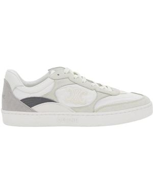 Celine Lace-Up Low-Top Trainers - White