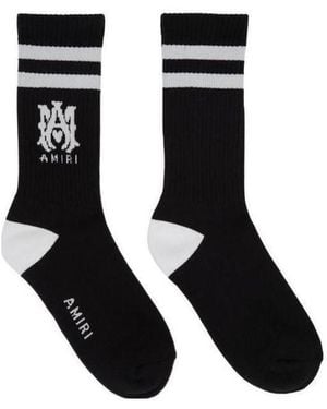 Amiri Logo Intarsia Knitted Socks - Black