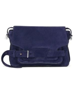 Proenza Schouler Beacon Suede Saddle Bag - Blue