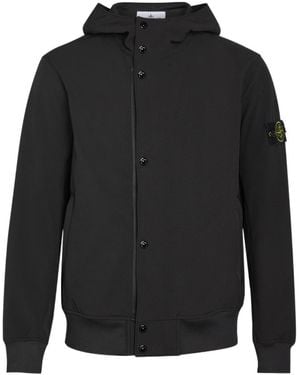Stone Island Water-Resistant Hooded Soft Shell Jacket - Gray