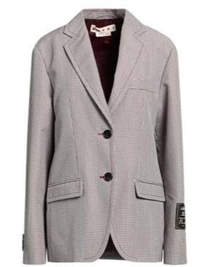 Marni A Chequered Suit Jacket - Grey