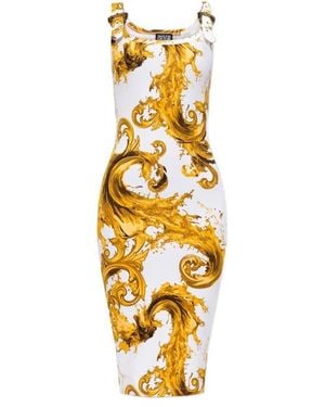 Versace Jeans Couture Couture Baroque Print Fitted Dress - Metallic