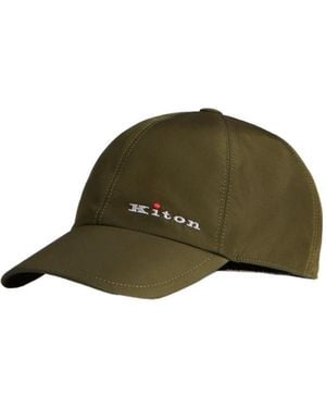 Kiton Logo Embroidered Curved Peak Cap - Green