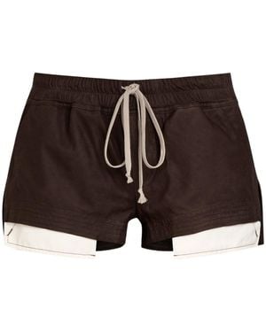 Rick Owens Fog Boxers Suede Shorts - Brown