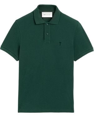 Ami Paris Short-Sleeved Polo Shirt - Green