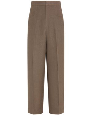 ZEGNA Oasi Lino Casual Pants - Brown